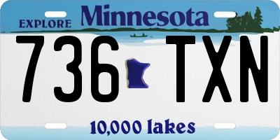 MN license plate 736TXN