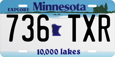 MN license plate 736TXR