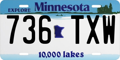 MN license plate 736TXW