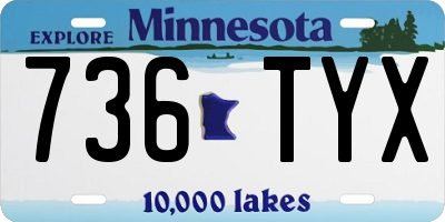MN license plate 736TYX