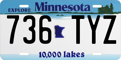 MN license plate 736TYZ