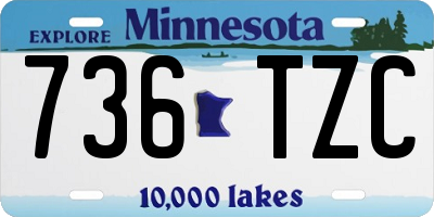 MN license plate 736TZC