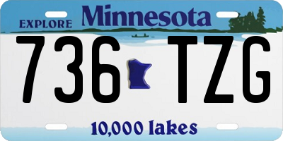MN license plate 736TZG