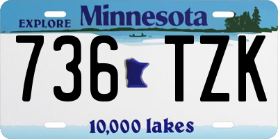 MN license plate 736TZK