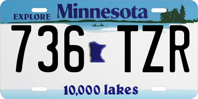 MN license plate 736TZR