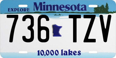 MN license plate 736TZV