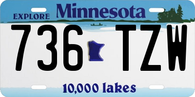 MN license plate 736TZW