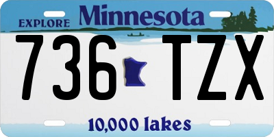 MN license plate 736TZX
