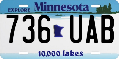 MN license plate 736UAB