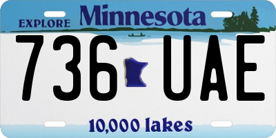 MN license plate 736UAE