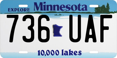 MN license plate 736UAF