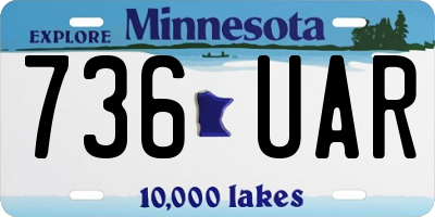 MN license plate 736UAR