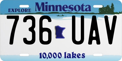 MN license plate 736UAV