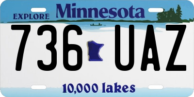 MN license plate 736UAZ