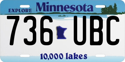 MN license plate 736UBC