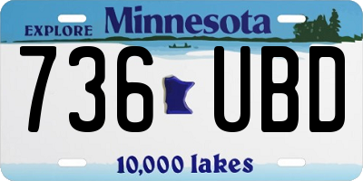 MN license plate 736UBD