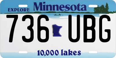 MN license plate 736UBG