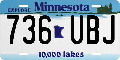 MN license plate 736UBJ