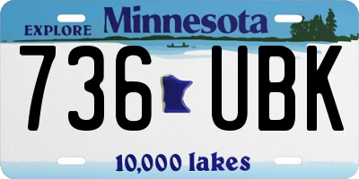 MN license plate 736UBK