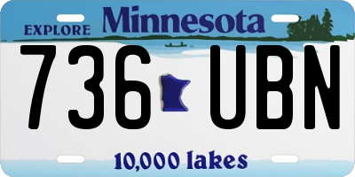 MN license plate 736UBN