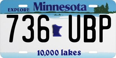 MN license plate 736UBP