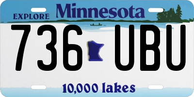 MN license plate 736UBU