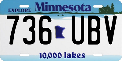 MN license plate 736UBV