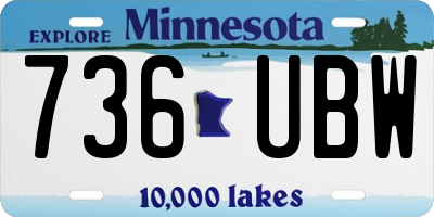 MN license plate 736UBW
