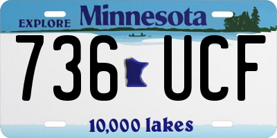 MN license plate 736UCF