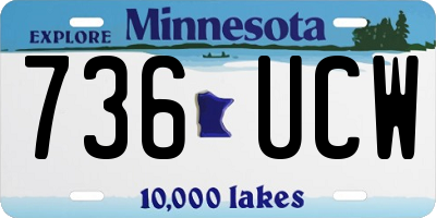 MN license plate 736UCW