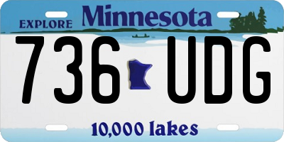 MN license plate 736UDG