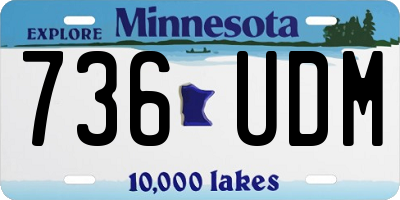 MN license plate 736UDM
