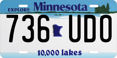 MN license plate 736UDO