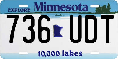 MN license plate 736UDT