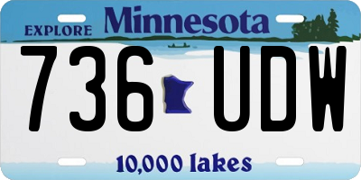 MN license plate 736UDW