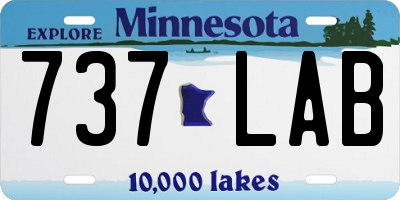 MN license plate 737LAB