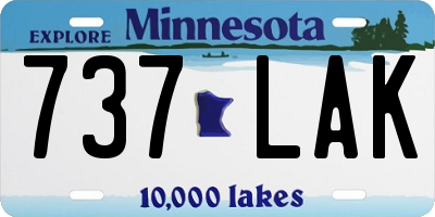 MN license plate 737LAK