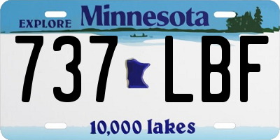 MN license plate 737LBF