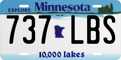 MN license plate 737LBS