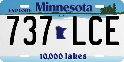 MN license plate 737LCE