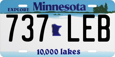 MN license plate 737LEB
