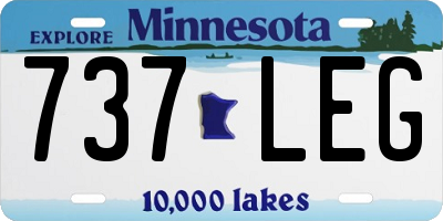 MN license plate 737LEG