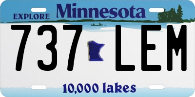 MN license plate 737LEM