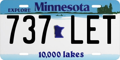 MN license plate 737LET