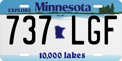 MN license plate 737LGF