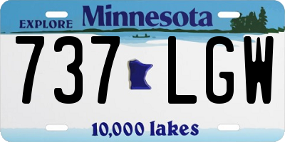 MN license plate 737LGW