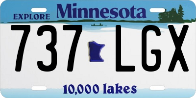 MN license plate 737LGX