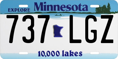 MN license plate 737LGZ