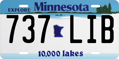 MN license plate 737LIB