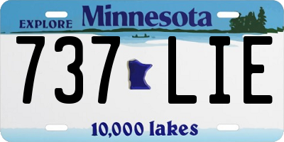 MN license plate 737LIE